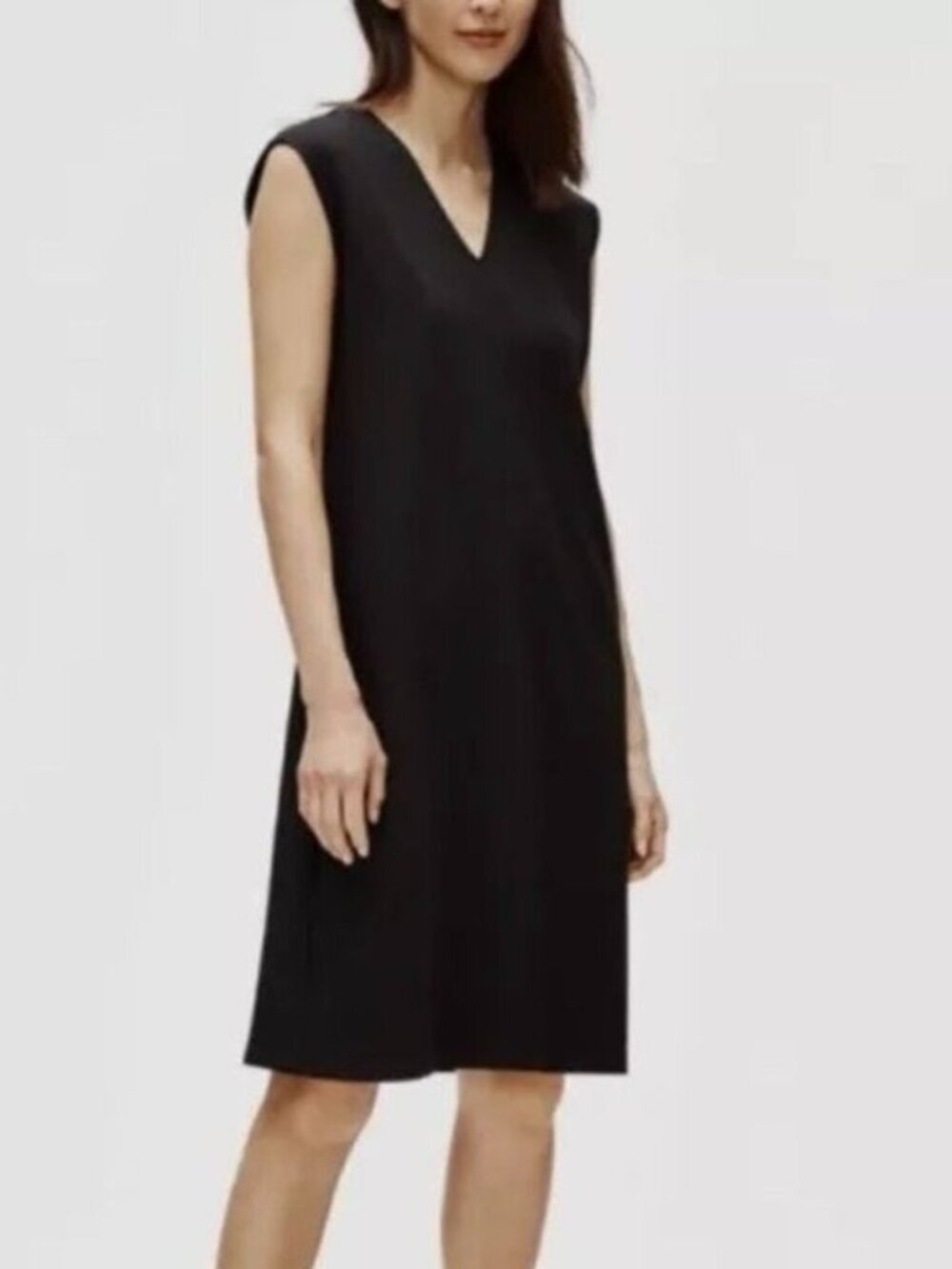 Eileen Fisher Black Sleeveless V-Neck dress